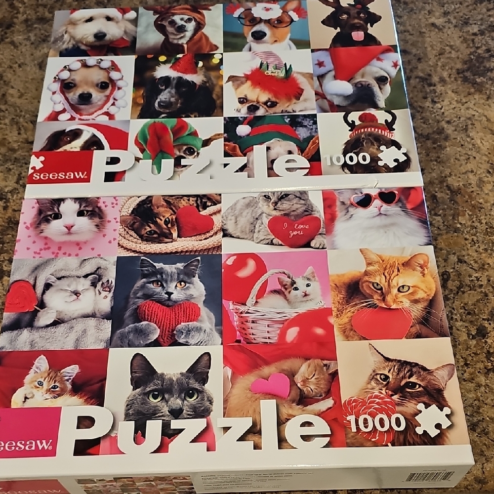Seesaw 2 1000 Piece Cat and Dog Puzzle